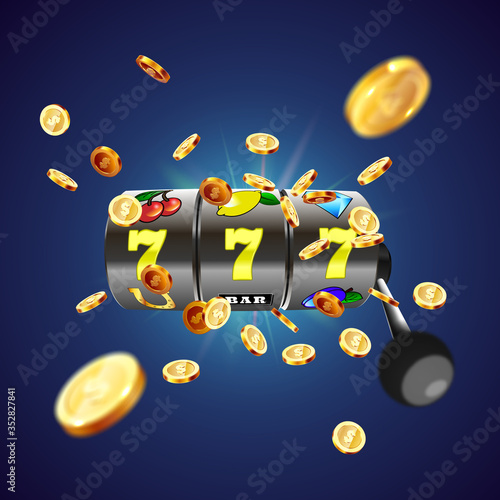 The black slot machine wins the jackpot.
