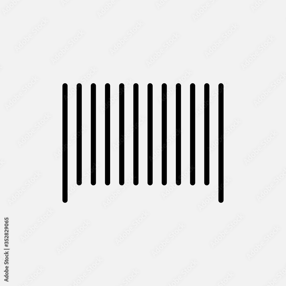 Barcode line icon. Identification and scanning, supermarket symbol. logo. Outline design editable stroke. For yuor design. Stock - Vector illustration.