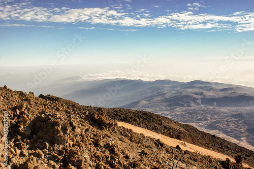 Landscape of the ancient Caldera of the Teide volcano.