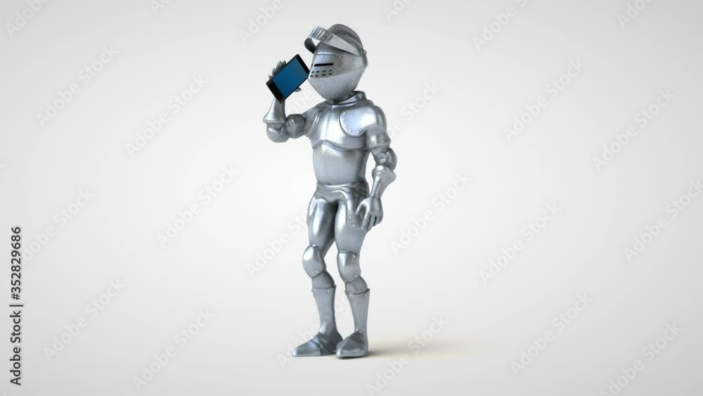 Fun 3D cartoon knight character walking Fun 3D cartoon knight character walking