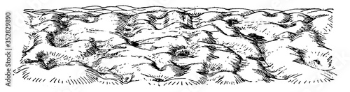Terminal Moraines, vintage illustration.