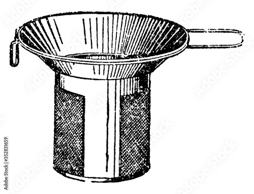 Milk Sieve, vintage illustration.