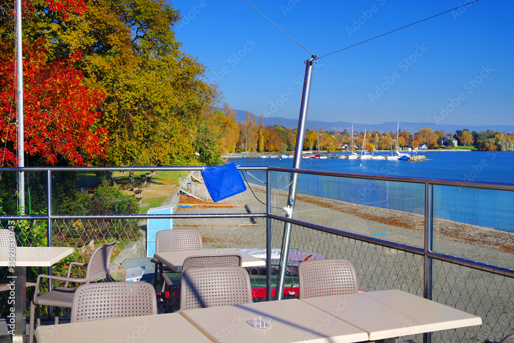 Leman Lake at Versoix, Geneva, Switzerland, Europe