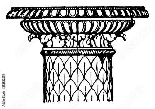 Roman Candelabrum Capital, vintage illustration.