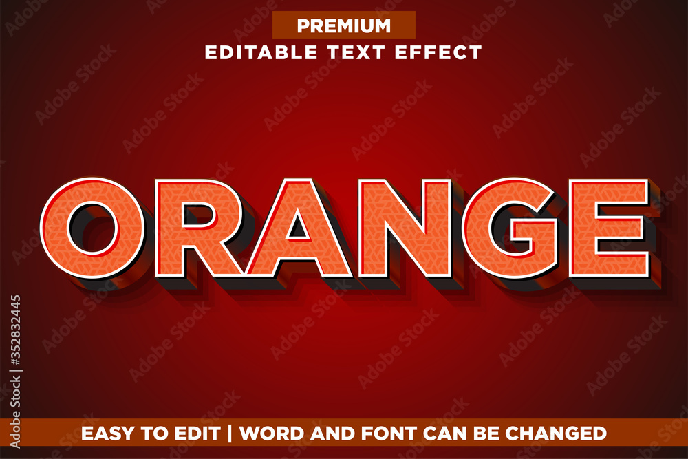 Orange, Premium Editable Text Effect Font style