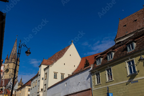 Centumvirilor Street, Sibiu Romania. Beautiful medieval architecture 