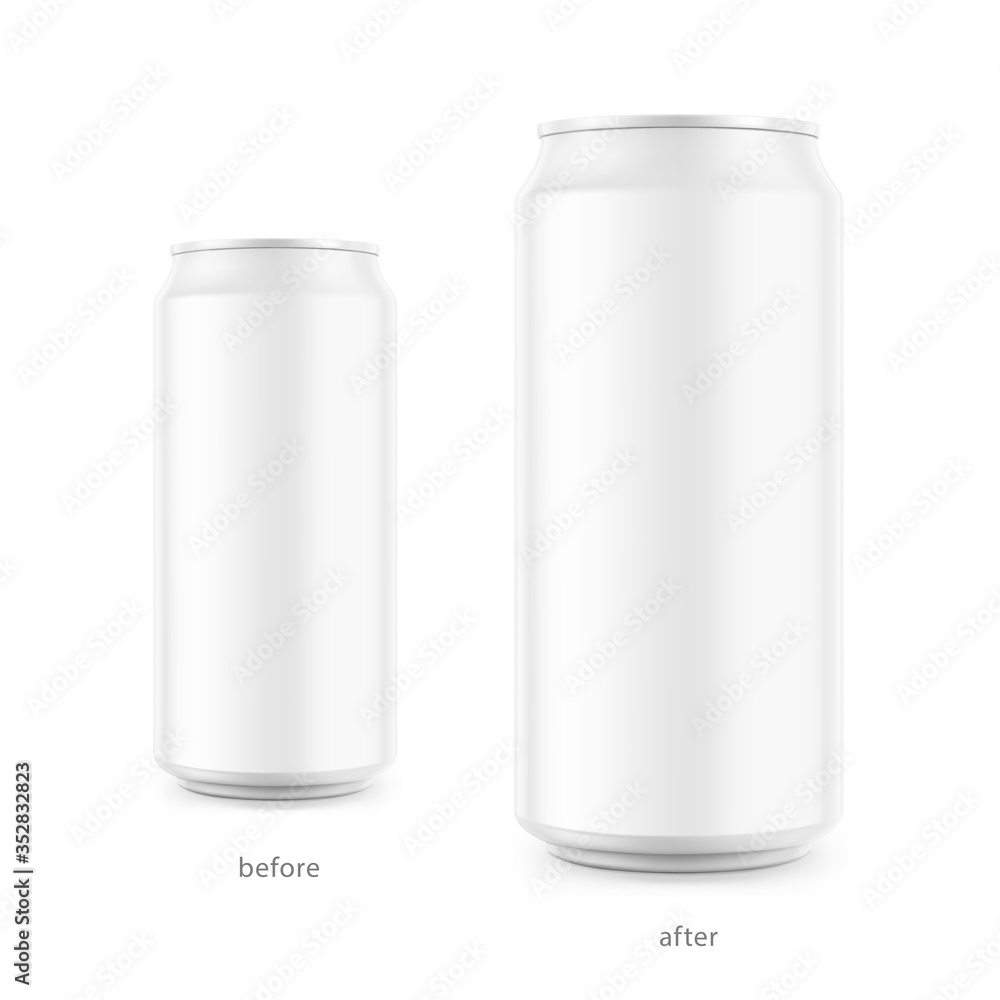 Realistic aluminum can mockup. Vector illustration isolated on white background. Can be used for beer, water, soda, energetic, etc. Easy to use for presentation your product, idea, design. EPS10.
Realistic aluminum can mockup. Vector illustration isolated on white background. Can be used for beer, water, soda, energetic, etc. Easy to use for presentation your product, idea, design. EPS10.