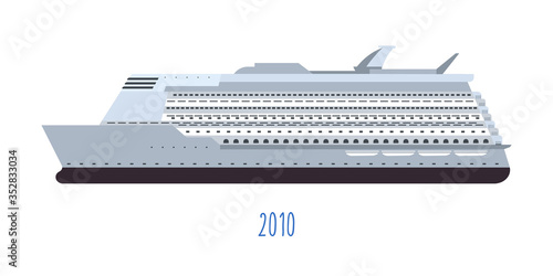 Modern cruise ship, touristic vessel or yacht vector