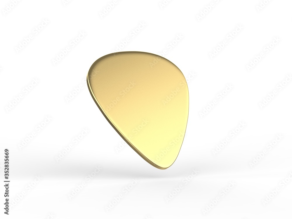 Guitar pick Mockup template on isolated white background, 3d Illustration Guitar pick Mockup template on isolated white background, 3d Illustration