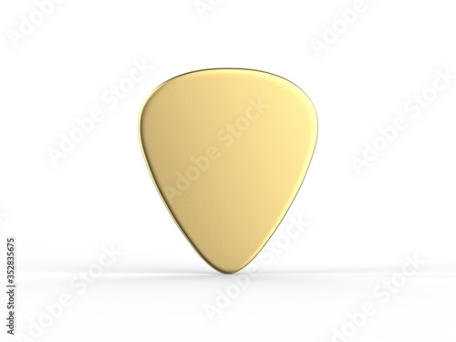 Guitar pick Mockup template on isolated white background, 3d Illustration