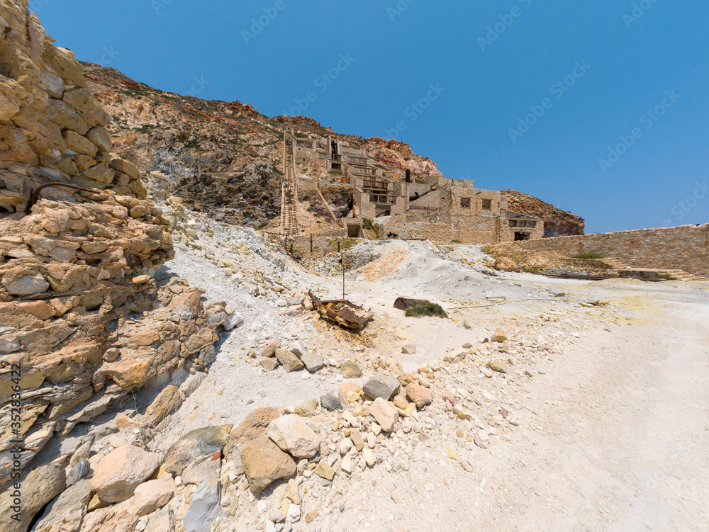 Fototapeta premium Old sulphur mines in Milos Island