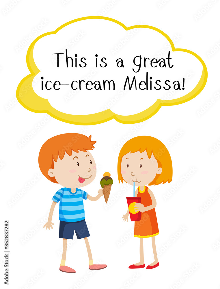 English phrase with people in actions on white background English phrase with people in actions on white background