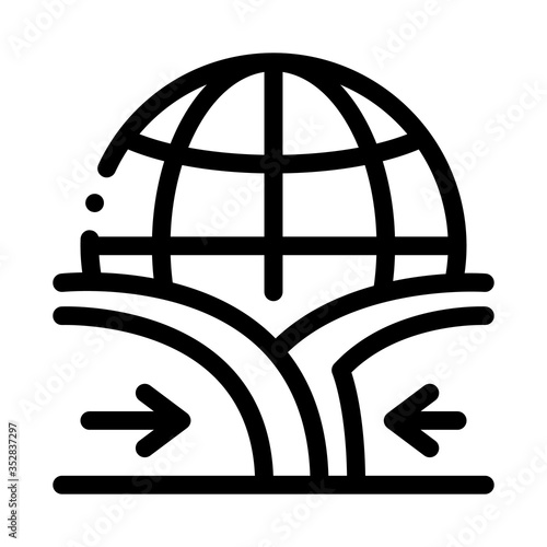 global action ground movement icon vector. global action ground movement sign. isolated contour symbol illustration