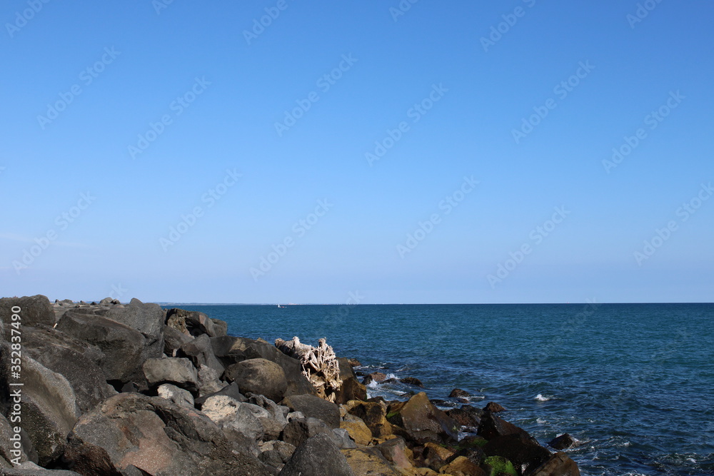 View of rocks on the beach