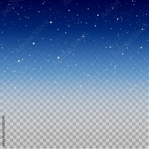 Starry night sky on transparent background - vector design element