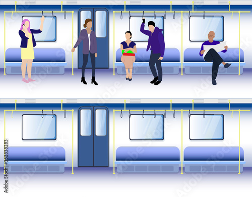 Full and empty underground carriage