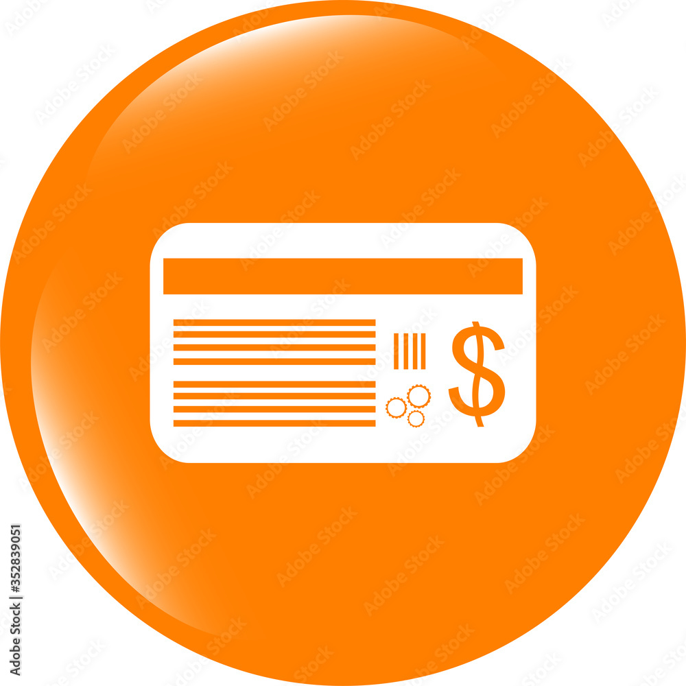 plastic business card with dollars usd sign icon. web button plastic business card with dollars usd sign icon. web button