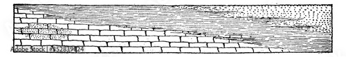 Limestone Beds, vintage illustration.