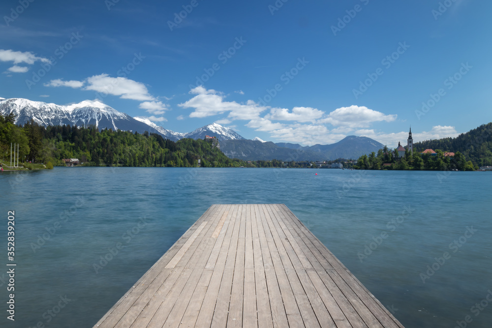 Lake in Bled city, Slovenia, Triglav National Park