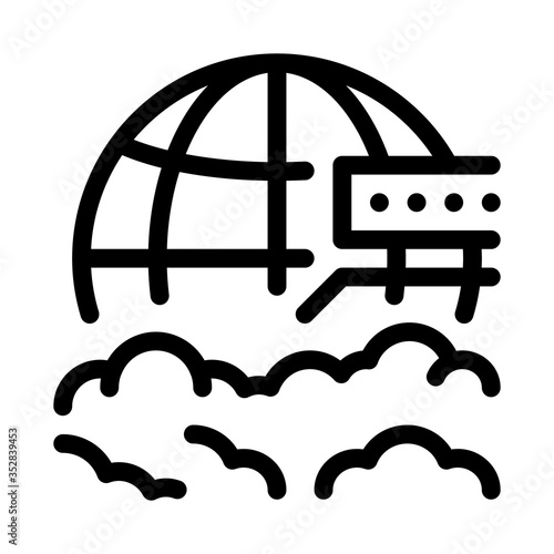 cloud science icon vector. cloud science sign. isolated contour symbol illustration