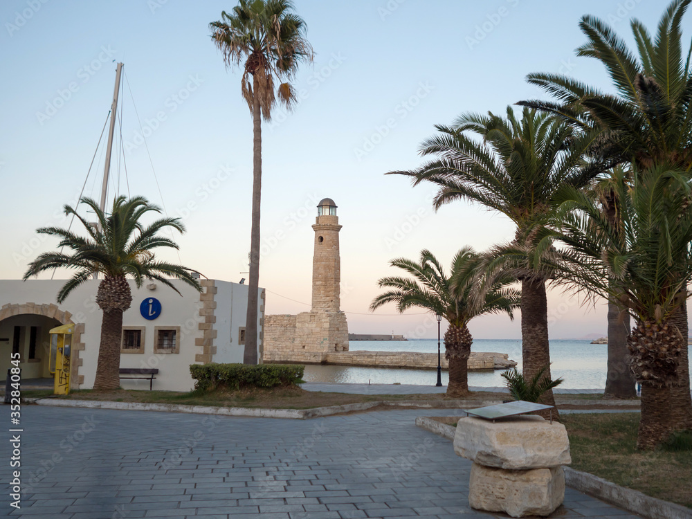 The venetian port of Rethymno in Crete