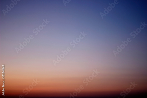 blue sky at sunset on a warm summer evening