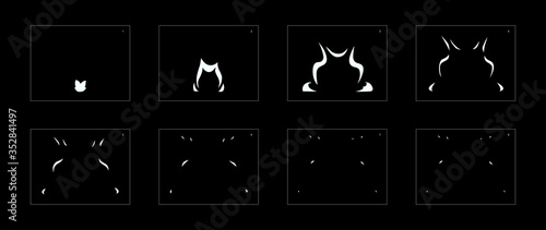 Explosion Smoke effect. Explosion Animation effect. Animation Sprite sheet for games, cartoon or animation. vector style animation effect 1061.