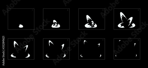 Explosion Smoke effect. Explosion Animation effect. Animation Sprite sheet for games, cartoon or animation. vector style animation effect 1067.