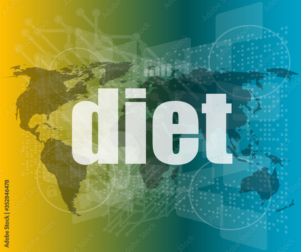 diet word on digital touch screen