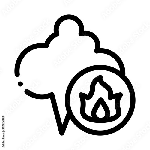 liquefied gas comes into cloud icon vector. liquefied gas comes into cloud sign. isolated contour symbol illustration