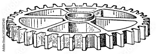 Cog Wheel, vintage illustration.