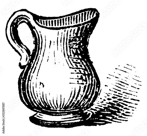 Pitcher, vintage illustration.