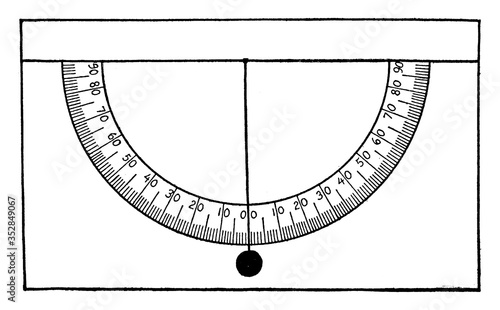 Clinometer, vintage illustration.