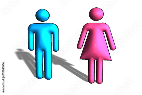 uomo donna tridimensionale segno simbolo 
