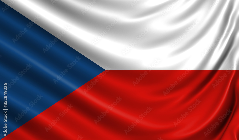 Waving flag of the country of the European Union. 3d illustration Waving flag of the country of the European Union. 3d illustration