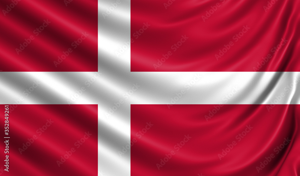 Obraz premium Waving flag of the country of the European Union. 3d illustration