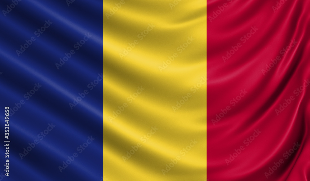 Naklejka premium Waving flag of the country of the European Union. 3d illustration