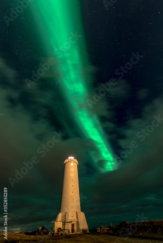 Aurora Borealis in Iceland - Old Akranes Lighthouse