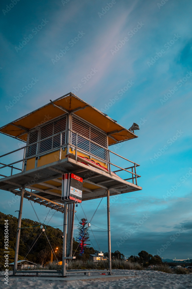 lifeguard tower on the beach 