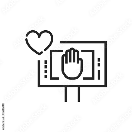 Non violent resistance line black icon. Anti war movement. Peaceful protest. Pictogram for web page, mobile app, promo. Editable stroke