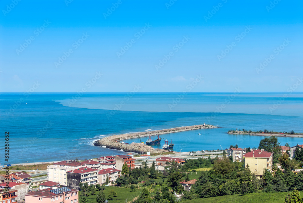 TRABZON, TURKEY - SEPTEMBER 24, 2009: City, General View and Port, Black Sea. Of District