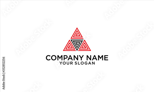 combination of line and triangle logo design