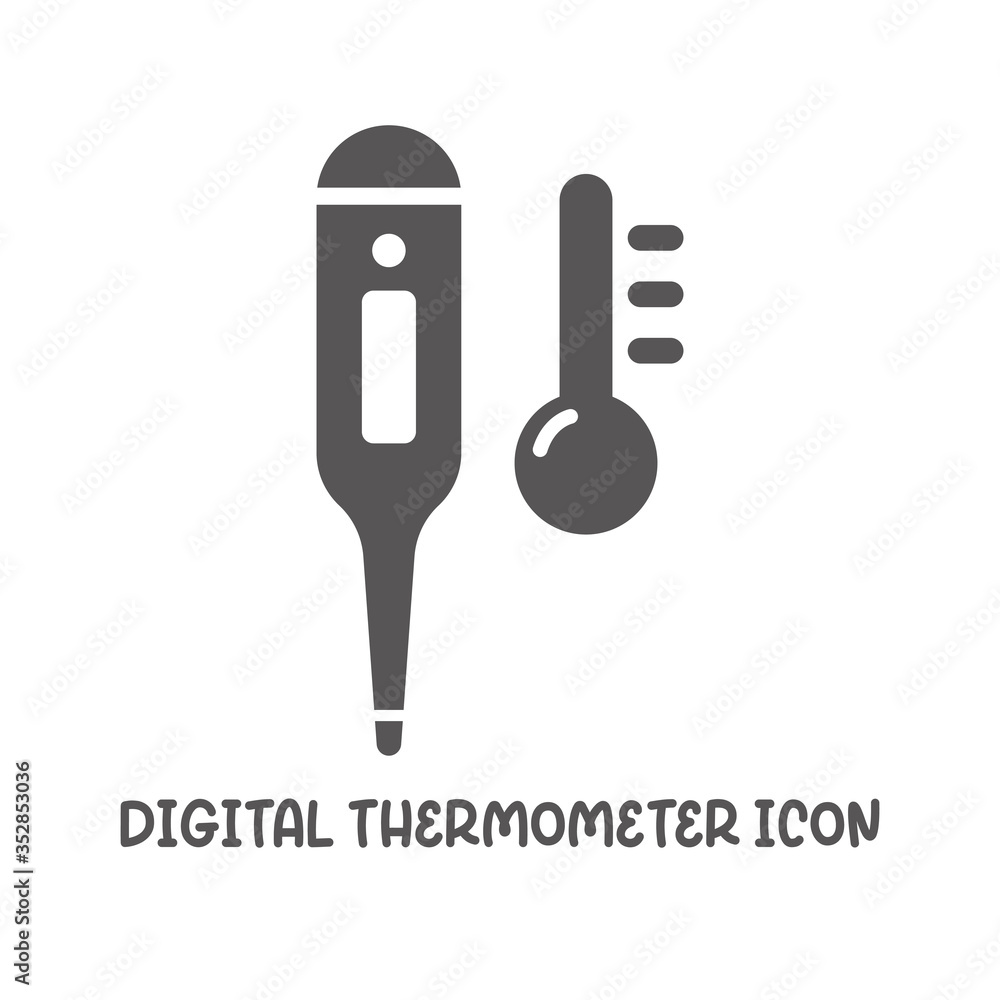 Digital temperature icon simple flat style vector illustration. Digital temperature icon simple flat style vector illustration.