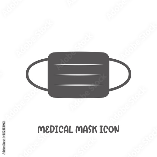 Medical mask icon simple flat style vector illustration.