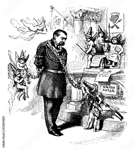 General Phil Sheridan's, vintage illustration.