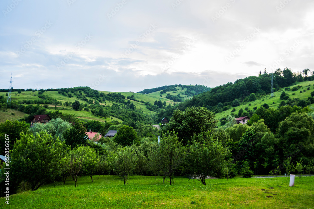 Panoramic view in Gura Humorului, Bucovina, Romania Panoramic view in Gura Humorului, Bucovina, Romania