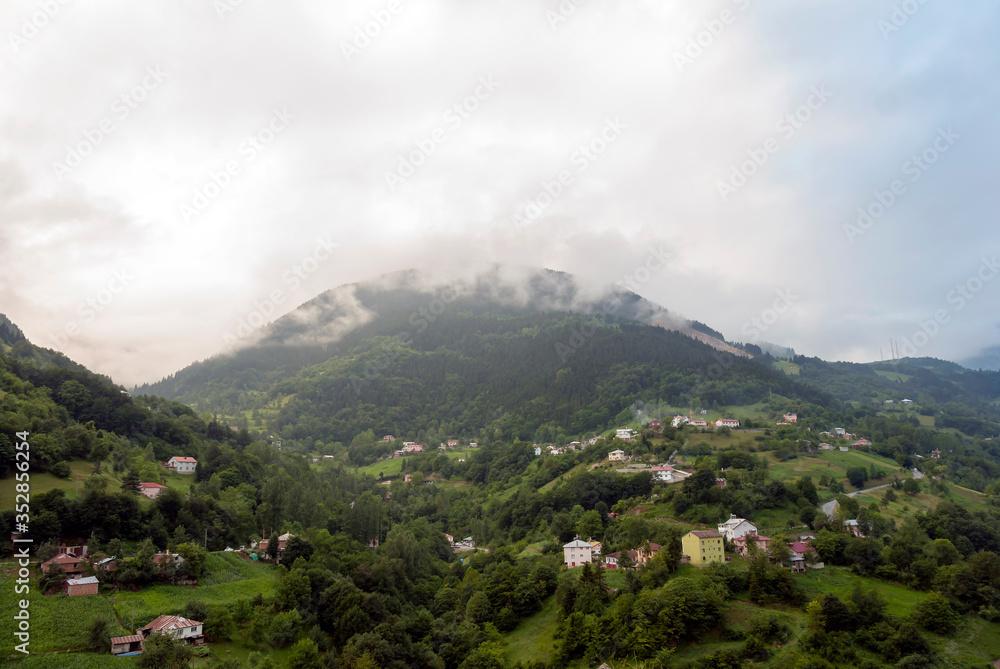 Trabzon, Turkey - 09 July, 2017: Basarkoy Village, Zigana Mountain, Macka District