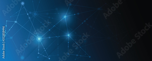 Abstract background connecting innovation dots and line communication concept

