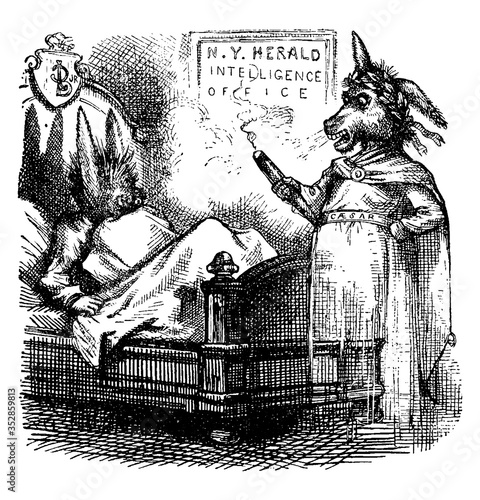 Grant's Caesarism, vintage illustration.