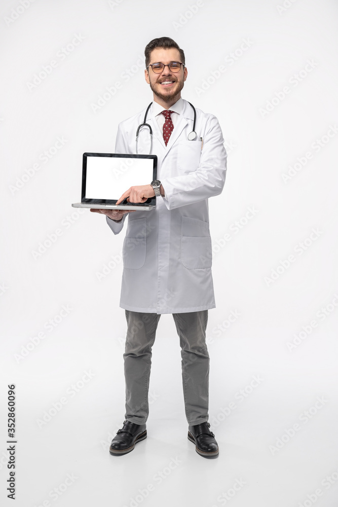 Smiling medical doctor. Isolated over white background. Smiling medical doctor. Isolated over white background.